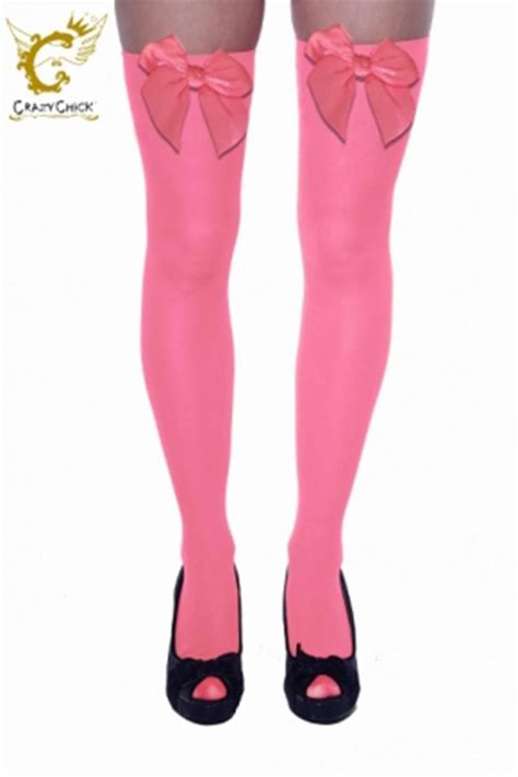 pink stockings with dark pink bow pink bow dark pink stockings