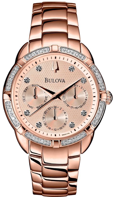 Bulova 98r178 Diamond Gold Watch 36mm