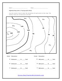 Topography Worksheets