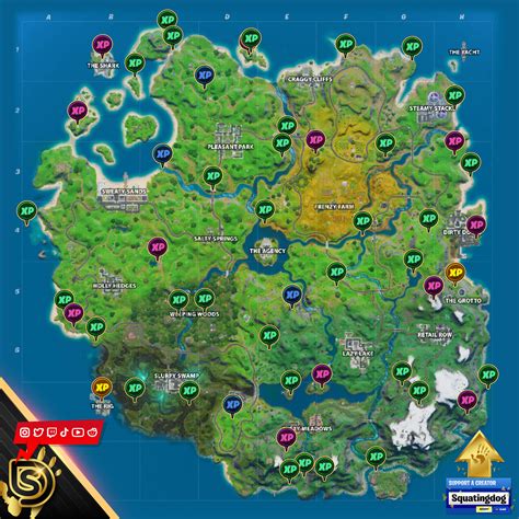 Well, that's where the xp xtravaganza challenges. The location of all places with the coins, XP in Fortnite