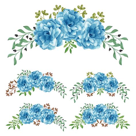 Blue Watercolor Roses Vector Design Images Blue Rose Watercolor Hand