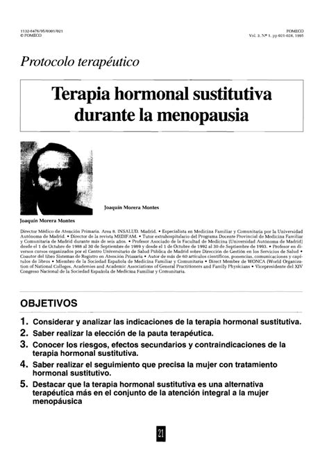 PDF Terapia Hormonal Sustitutiva Durante La Menopausia