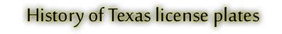 Texas Antique Vehicle License Plates