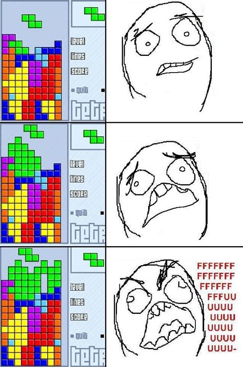 Tetris Rage Comics Tetris Puns Amusing Video Games Jokes Lol