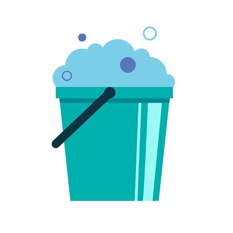 Plastic Bucket With Handle Full Of Soap Suds Foam And Bubbles Vector Art At Vecteezy