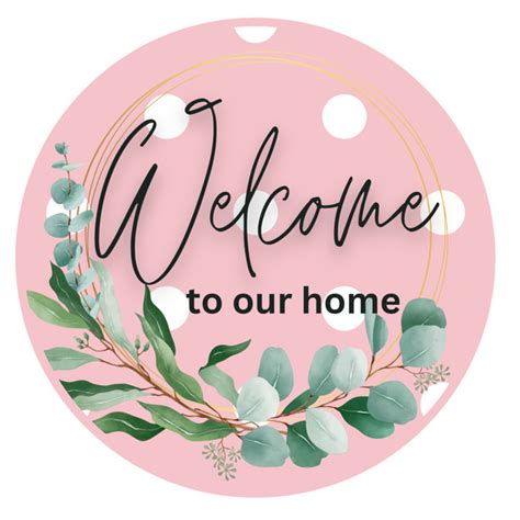 Welcome To Our Home Pink Dots Wreath Sign Hot Mesh Mom Shop