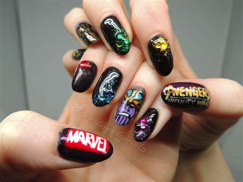 Avengers Infinity War Nail Art Superhero Nails Avengers Nails