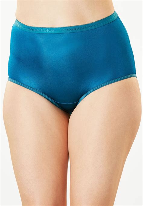 10 Pack Nylon Full Cut Brief By Comfort Choice® Plus Size Panty Packs