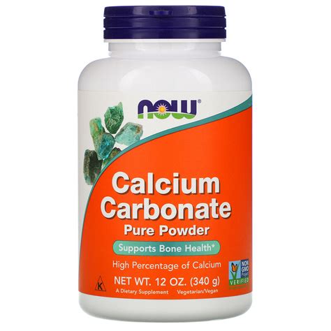 Now Foods Calcium Carbonate Powder 12 Oz 340 G Iherb