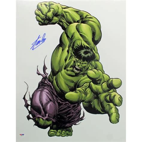 Stan Lee Signed Hulk 16x20 Photo Psa Coa Pristine Auction
