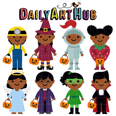 Halloween Costume Kids Clip Art Set Daily Art Hub Free Clip Art