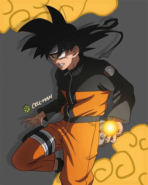 An Anime Character With Black Hair And Orange Pants Holding His Hands