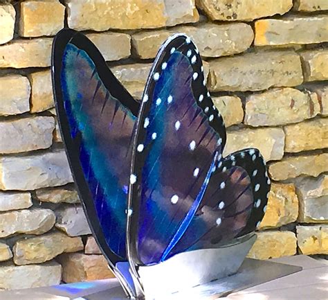 Purple Monarch Butterfly Sculpture Phaedra Glass