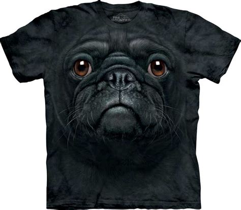 The Mountain Mens Black Pug Face T Shirt With Images Black Pug