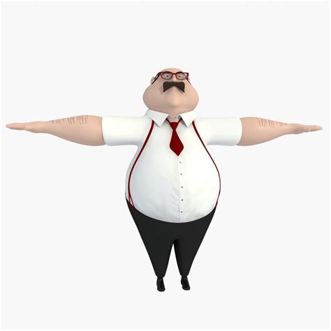 chubby cartoon character 3d model urqlero