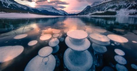Bubbles Getting Stuck In A Frozen Lake Behind The Strange Phenomenon