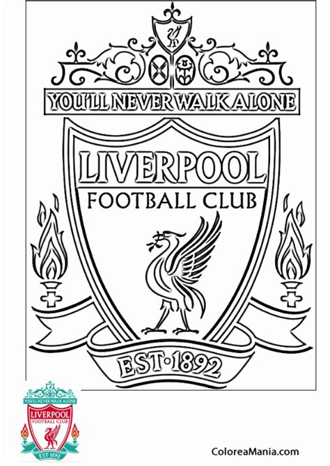 Colorear Liverpool Football Club Escudos equipos de Fútbol dibujo para colorear gratis