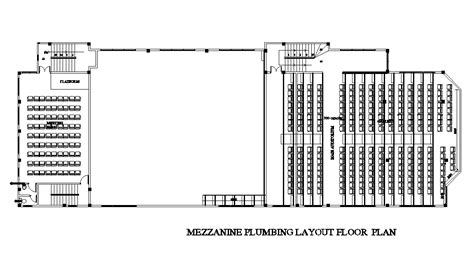 Mezzanine Plumbing Layout Of 45x18m Church Plan Is Given In This