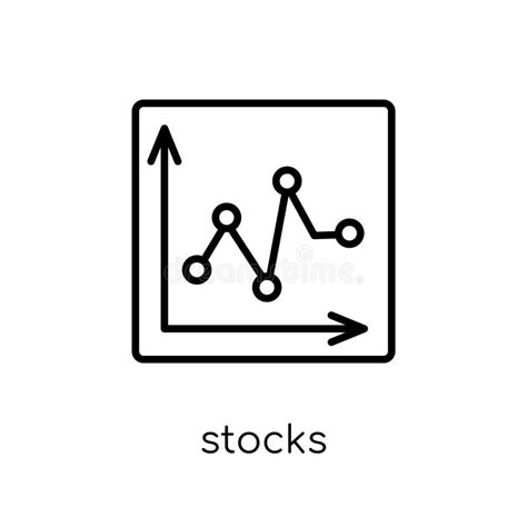 Stocks Icon Trendy Modern Flat Linear Vector Stocks Icon On White