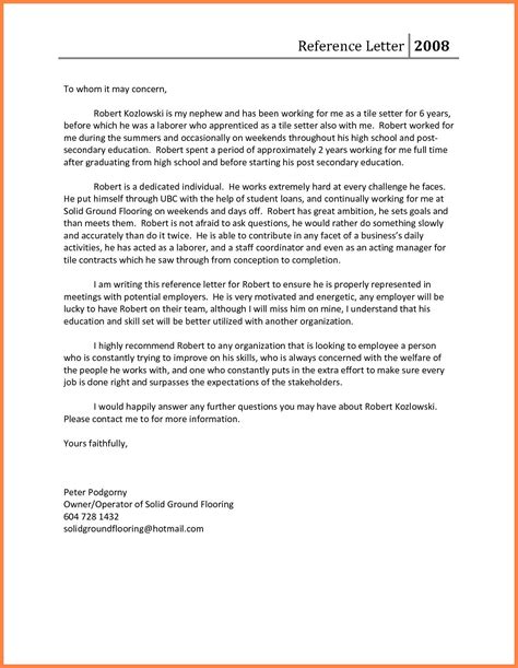 I am writing this character reference letter for name of the indicated person for the position he/she may be willing to apply for. Reference Letter To Whom It May Concern Sample 10 Moments ...