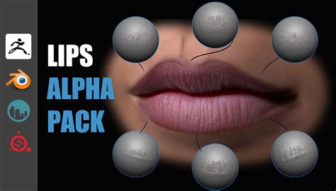 Lips Detail Alpha Pack For Zbrush Blender