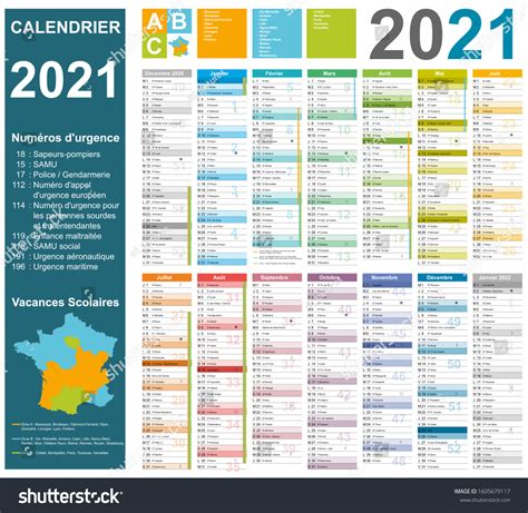 French 2021 Calendar Business Over 14 Stock Vector Royalty Free