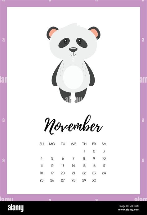 November 2018 Year Calendar Page Stock Vector Image And Art Alamy