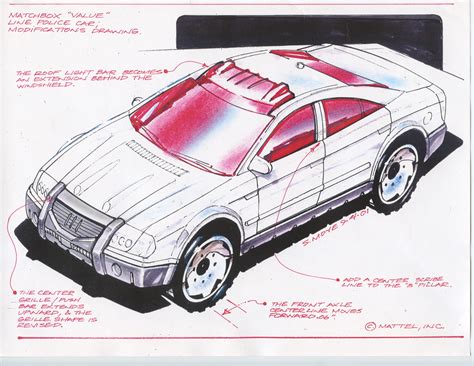 Matchbox "Value" Line Police Car Modifications Drawing | Drawings and