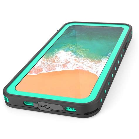 Iphone X Waterproof Ip68 Case Punkcase Teal Studstar Series Slim