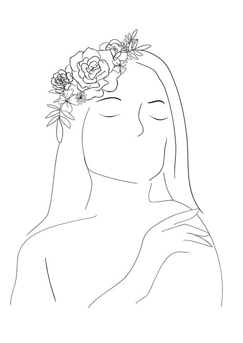 2,000+ vectors, stock photos & psd files. Woman Line Drawing Wall Art | Floral Line Art in 2020 ...