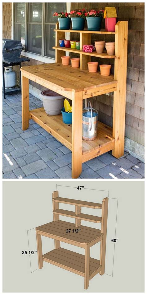 50 Best Potting Bench Ideas To Beautify Your Garden Diy Furniture