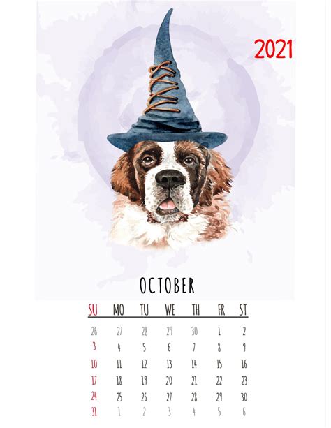 2021 Dogs With Crazy Hats Monthly Calendar My Fair Ladies Printables