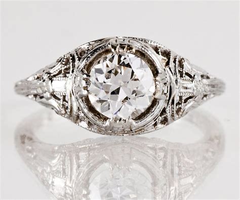 Antique Engagement Ring Antique 1920s 18k White Gold And Diamond