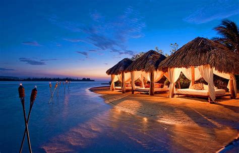 1366x768px 720p Free Download Romantic Place Vacation Beach Bed Romantic Romance Ocean