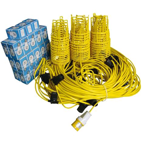 110v 100m Festoon Lighting Kit Including Bulbs And Guards Electro Wind