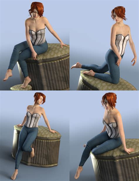 Classic Pin Up Sitting Poses For Genesis 3 Females Daz 3d