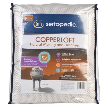 4.5 out of 5 stars 820. Sertapedic Copper Loft Mattress Pad by Serta, King ...