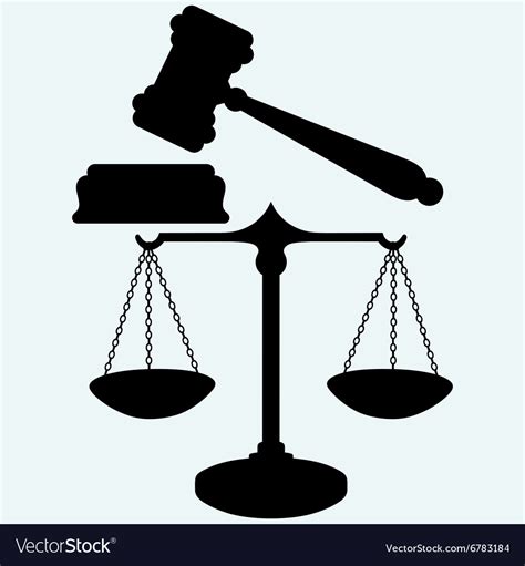 Scale And Judge Gavel Royalty Free Vector Image