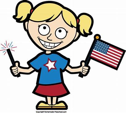 American America Clipart Clip Flag Cliparts Fireworks