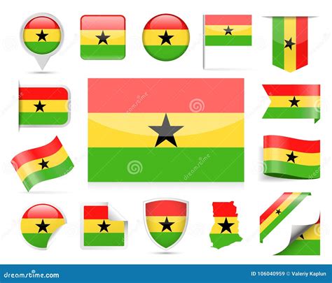 Ghana Flag Vector Set Stock Illustration Illustration Of Africa