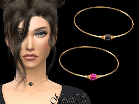 The Sims Resource Choker With Cabochon By Natalis • Sims 4 Downloads