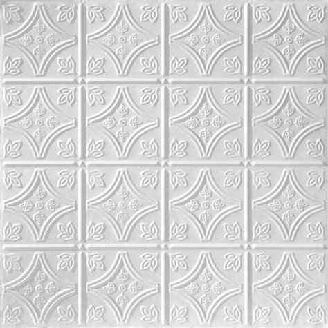 One of the many classic tin designs, small panels can create a. METALLAIRE Small Floral Circle White 24" x 24" | Armstrong ...