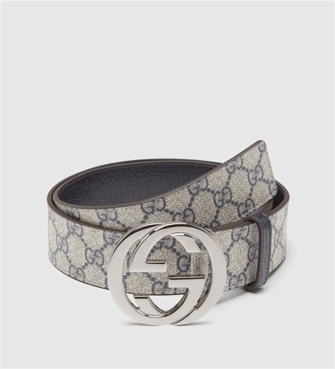 Gucci Gg Plus Belt With Interlocking G Buckle In Gray Lyst