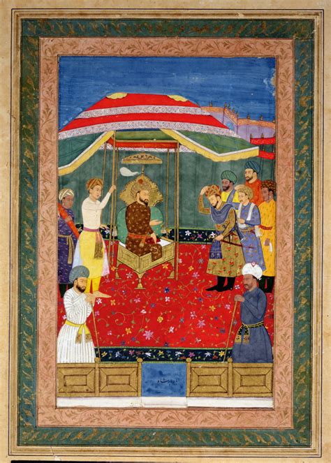 The Mughal Emperor Babur 1526 30 Sitting On A Throne Receiving A Prince Johnson Album I No3