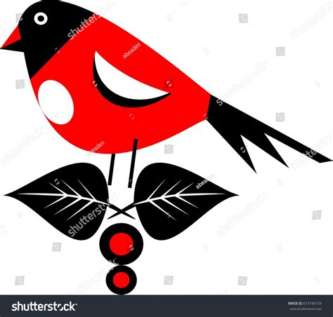Red Bird Vector Illustration Stock Vector Royalty Free 613196159