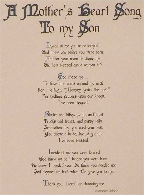 A Mothers Loving Prayerful Heart Toward Her Sons Poem For My Son