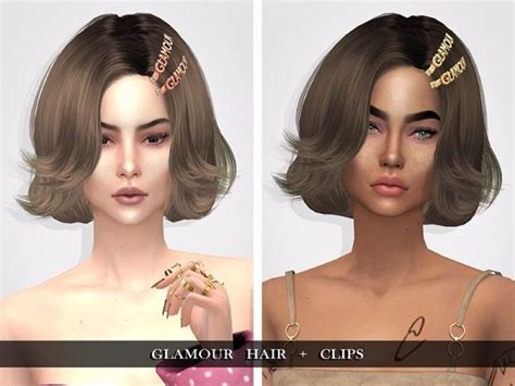 Glamour Hair With Acc Clips The Sims 4 Download Simsdom Ru