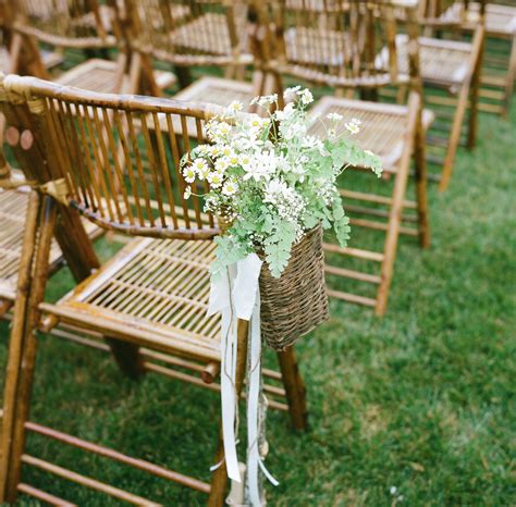 White Wildflower Wedding Ceremony Aisle Decor