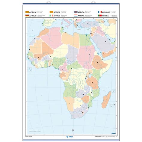 Mapa Mural Mudo De África Físico Político