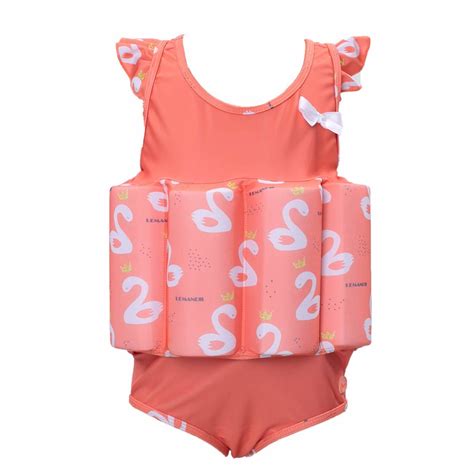 Pink Neoprene Floatation Girls Float Suit Swimming Floating Vest For Kids